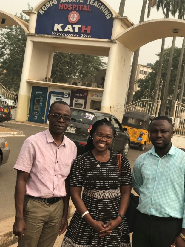 Dr. Gifty Kwakye with Pathology staff also at Komfo Anokye Teaching Hospital, Kumasi Ghana