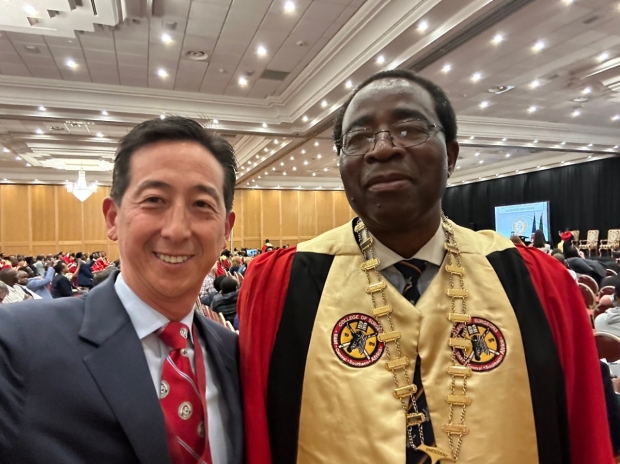 Dr. Chang with Professor Godfrey Muguti, President of COSECSA