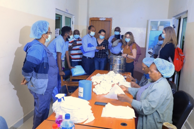 Dr. Maia Nofal learning about sterilization technicques in Ethiopia
