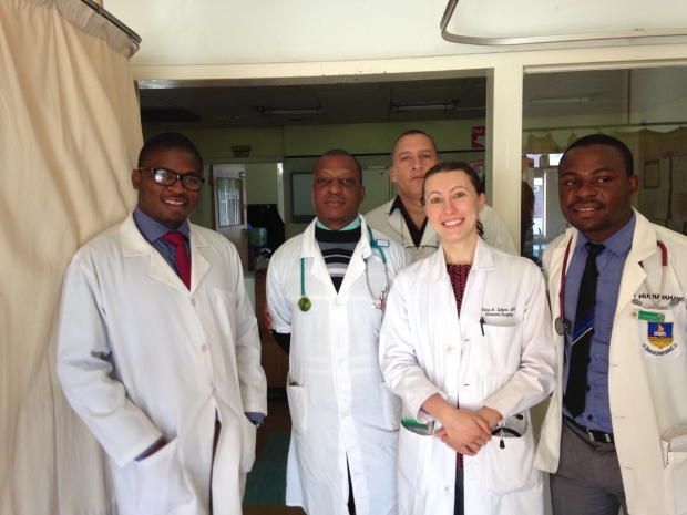 Dr. Cara Liebert with colleagues in Zimbabwe