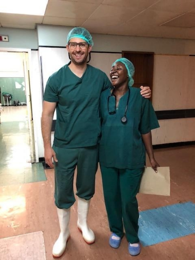 Dr. Josh Jaramillo with a colleague in Zimbabwe.