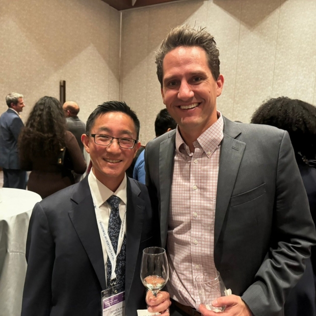 Drs. Derrick Wan and Clifford Scheckter at the annual Stanford Surgery Clinical Congress soirée.