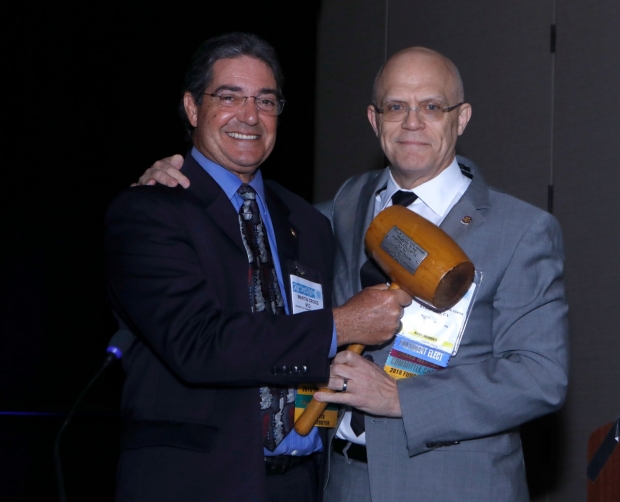 Dr. David Spain accepts the AAST ceremonial gavel